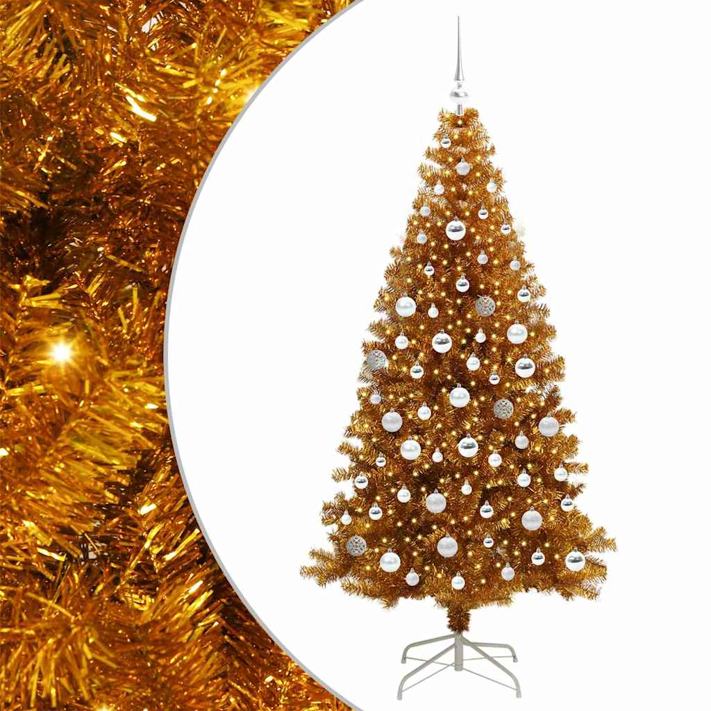 Sapin de Noël avec 300 LED avec support Doré 180 cm PET - XIOS
