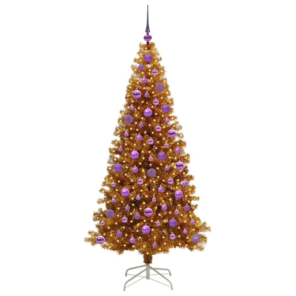 Sapin de Noël avec 300 LED avec support Doré 180 cm PET - XIOS