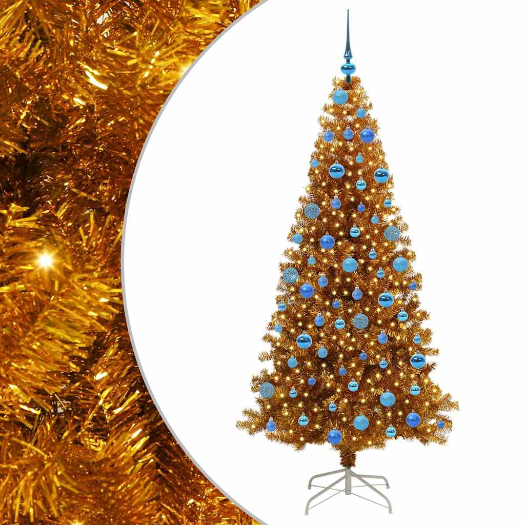 Sapin de Noël avec 300 LED avec support Doré 180 cm PET - XIOS