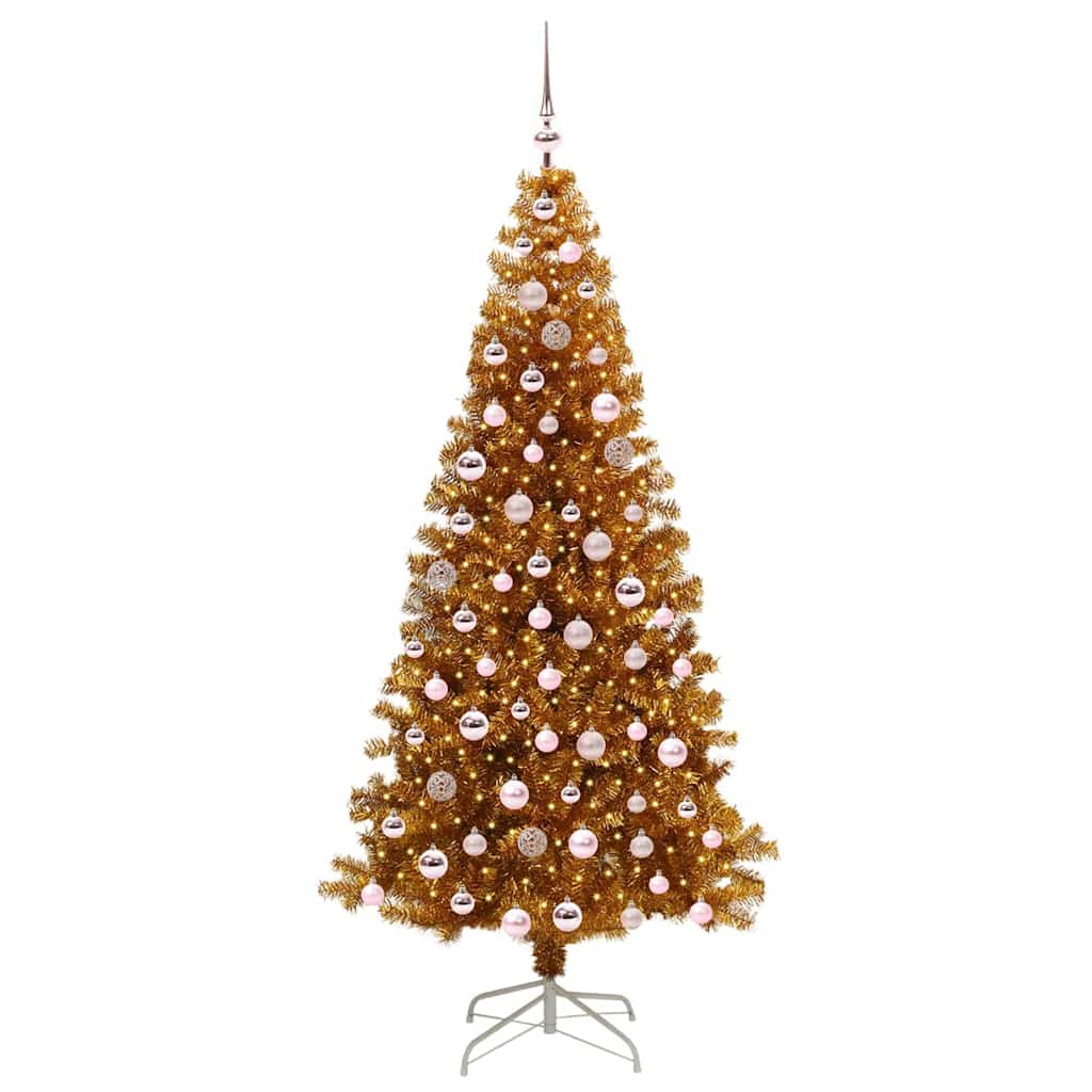 Sapin de Noël avec 300 LED avec support Doré 210 cm PET - XIOS
