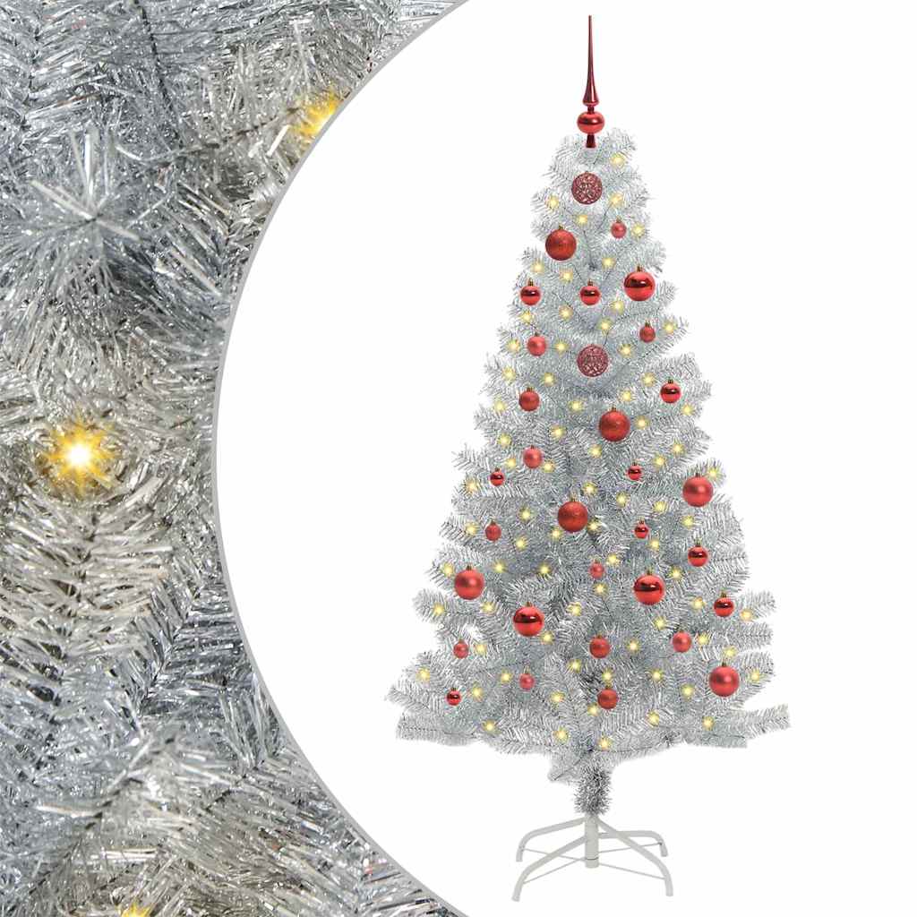 Sapin de Noël avec 150 LED avec support Argent 150 cm PET - XIOS