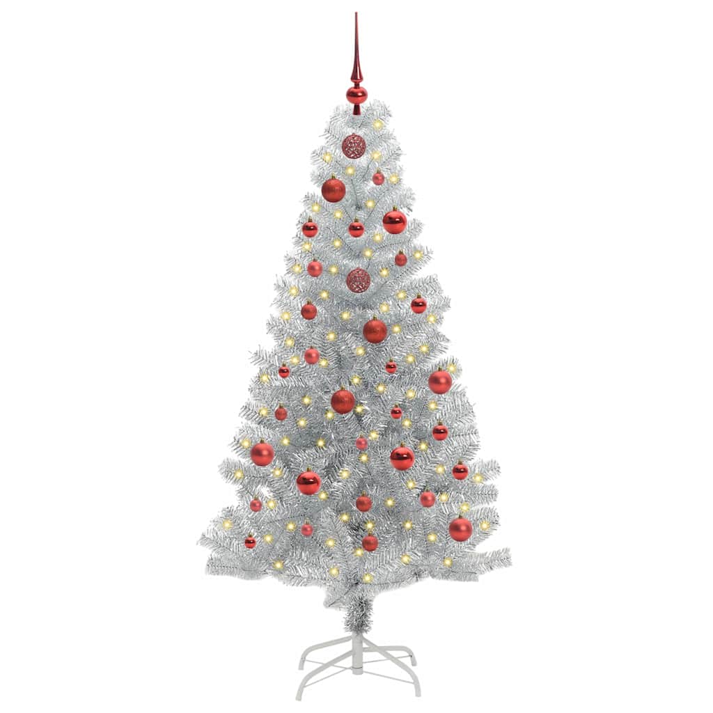 Sapin de Noël avec 150 LED avec support Argent 150 cm PET - XIOS