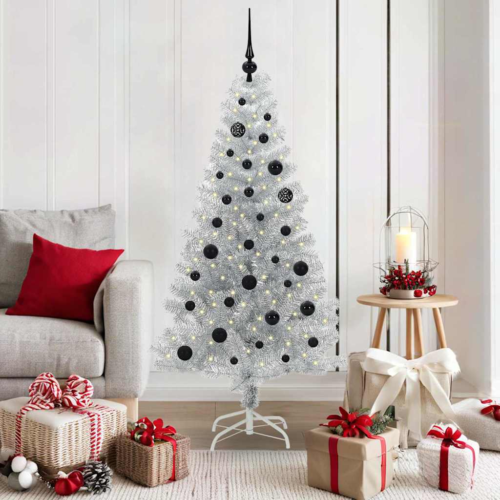 Sapin de Noël avec 150 LED avec support Argent 150 cm PET - XIOS