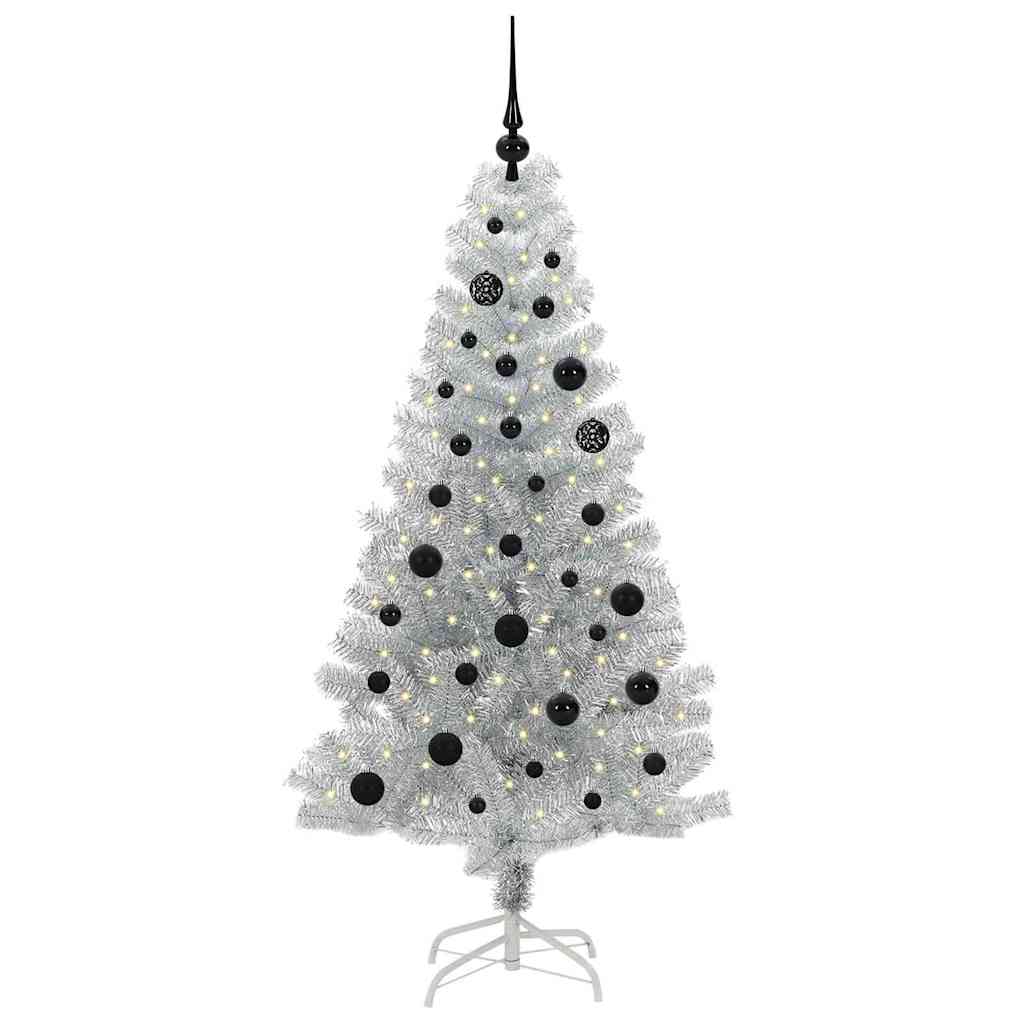 Sapin de Noël avec 150 LED avec support Argent 150 cm PET - XIOS