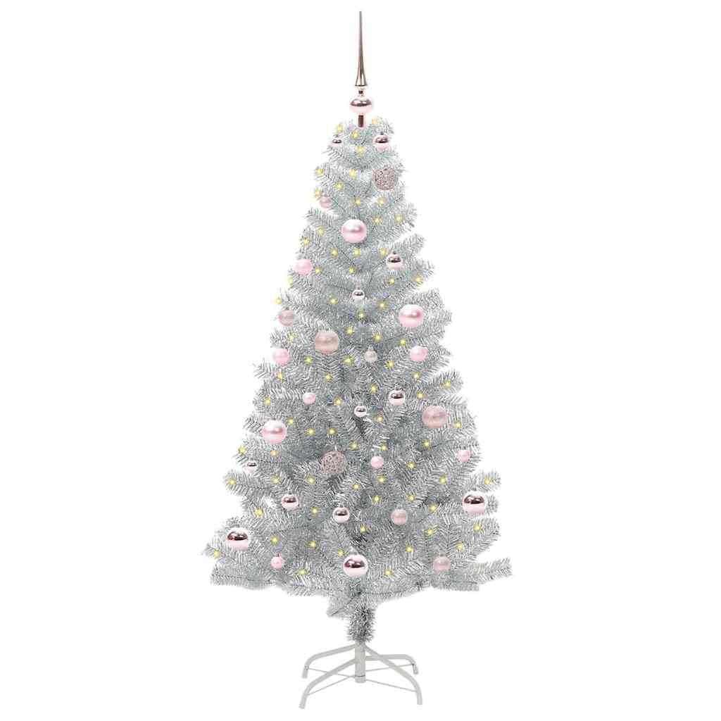 Sapin de Noël avec 150 LED avec support Argent 150 cm PET - XIOS