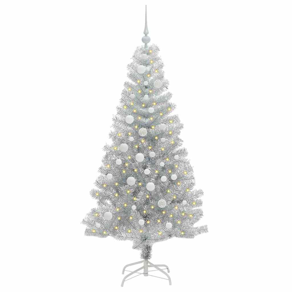 Sapin de Noël avec 150 LED avec support Argent 150 cm PET - XIOS
