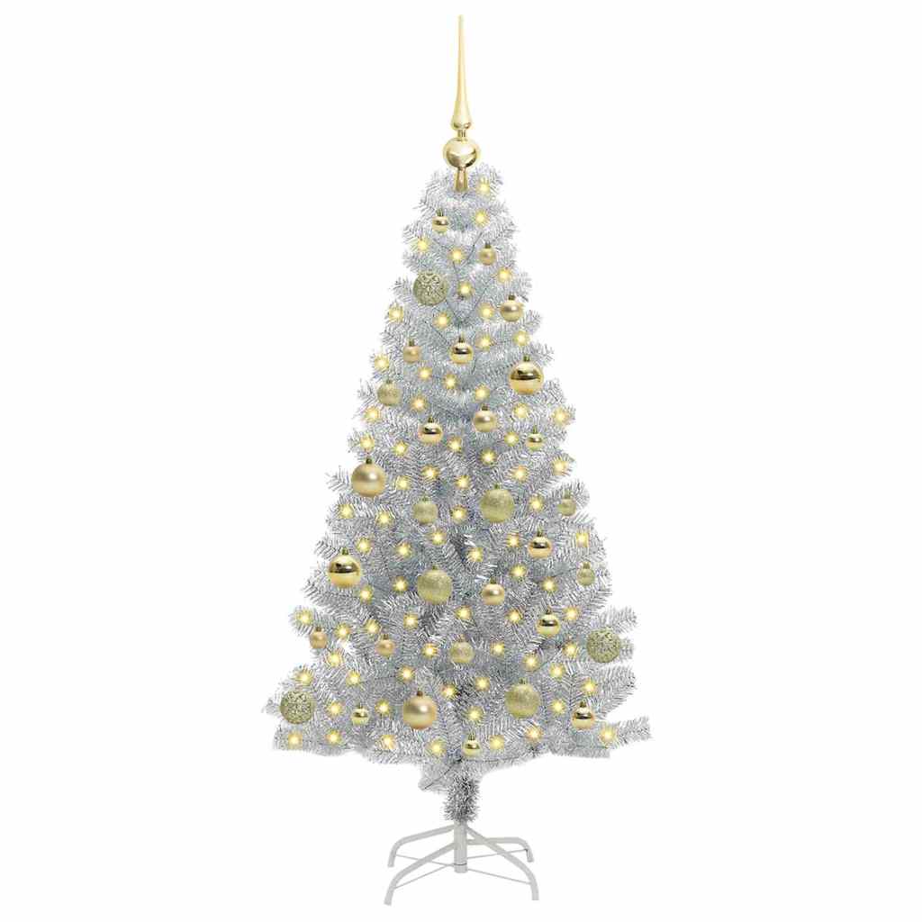 Sapin de Noël avec 150 LED avec support Argent 150 cm PET - XIOS