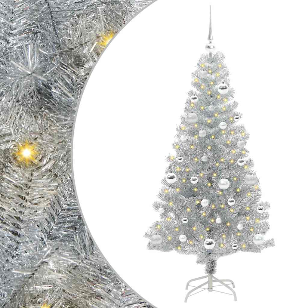 Sapin de Noël avec 150 LED avec support Argent 150 cm PET - XIOS