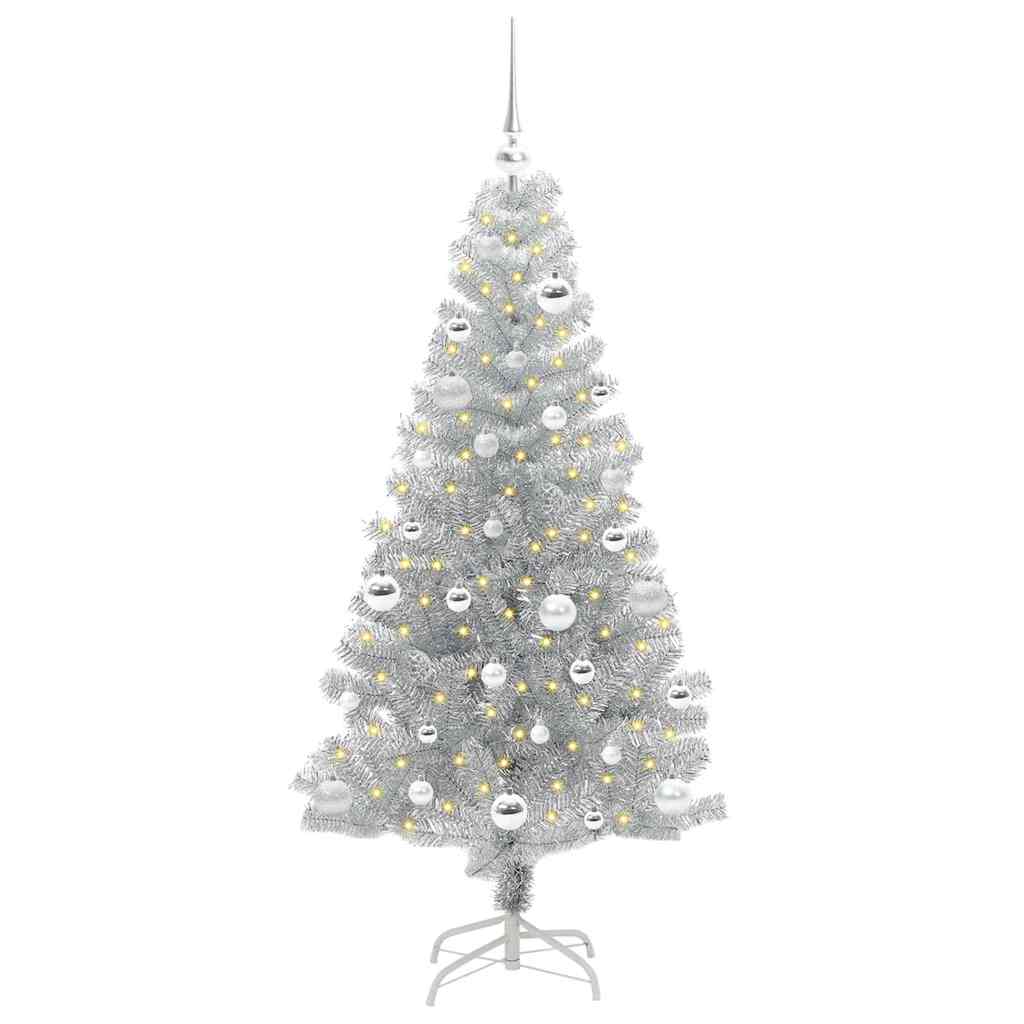 Sapin de Noël avec 150 LED avec support Argent 150 cm PET - XIOS