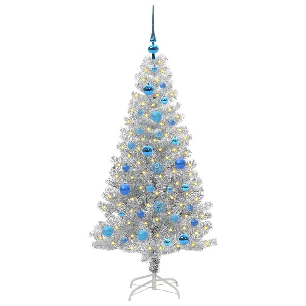 Sapin de Noël avec 150 LED avec support Argent 150 cm PET - XIOS