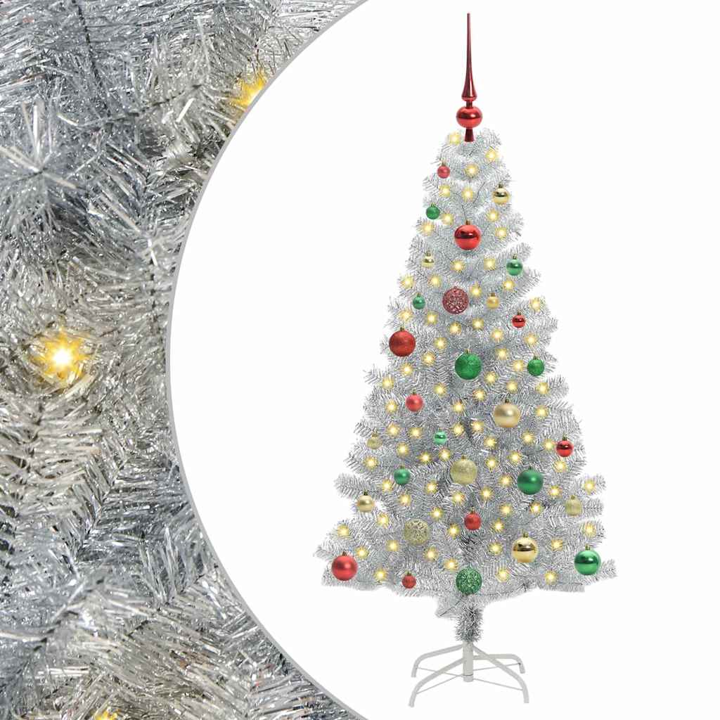 Sapin de Noël avec 150 LED avec support Argent 150 cm PET - XIOS