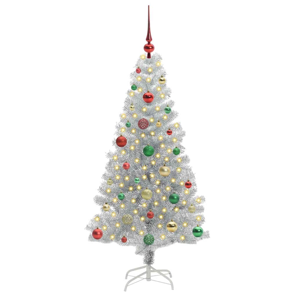 Sapin de Noël avec 150 LED avec support Argent 150 cm PET - XIOS