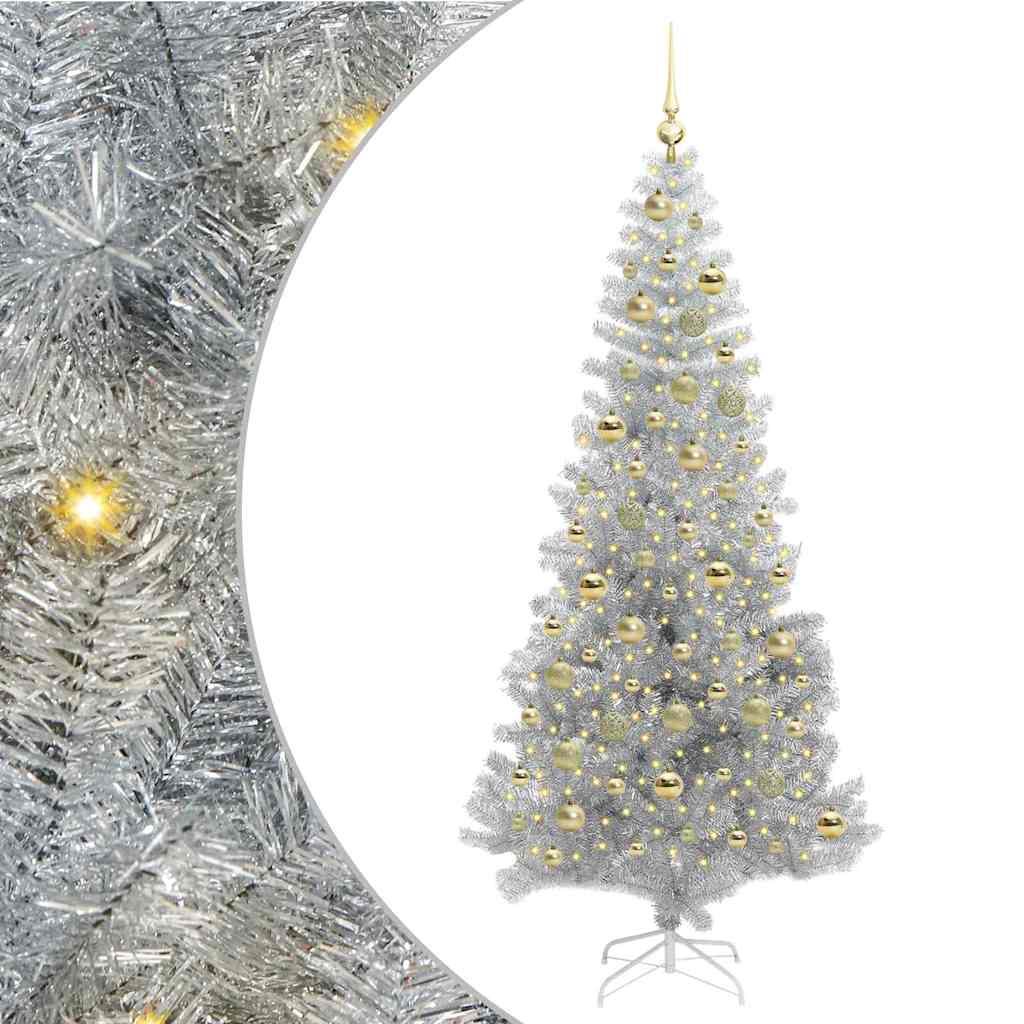 Sapin de Noël avec 300 LED avec support Argent 210 cm PET - XIOS