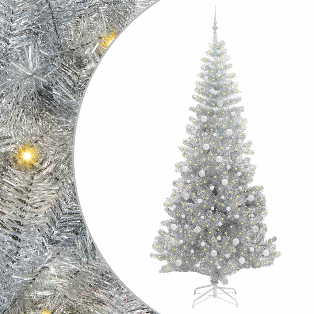 Sapin de Noël avec 300 LED avec support Argent 240 cm PET - XIOS