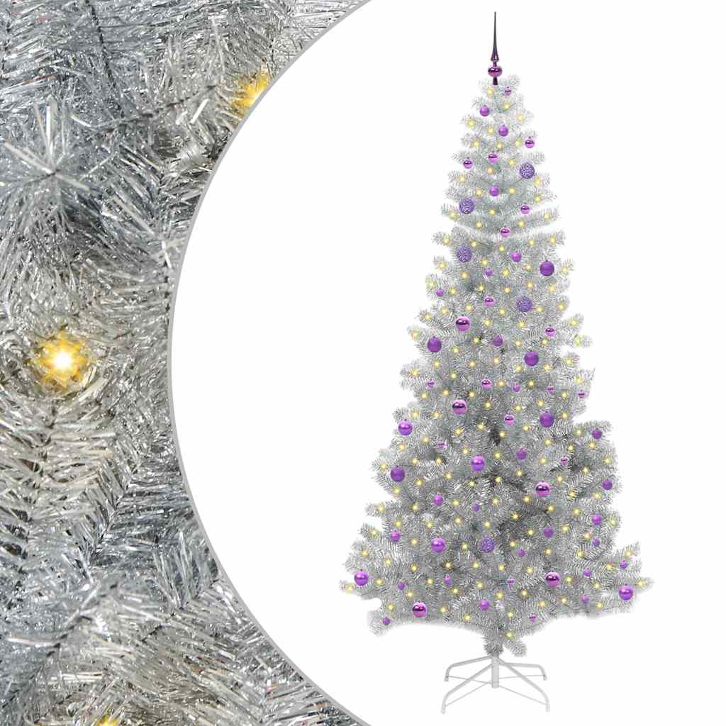 Sapin de Noël avec 300 LED avec support Argent 240 cm PET - XIOS