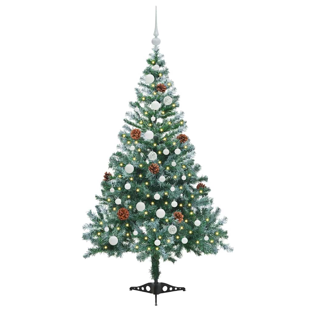 Sapin de Noël artificiel avec 150 LED Vert 150 cm PVC et Acier - XIOS