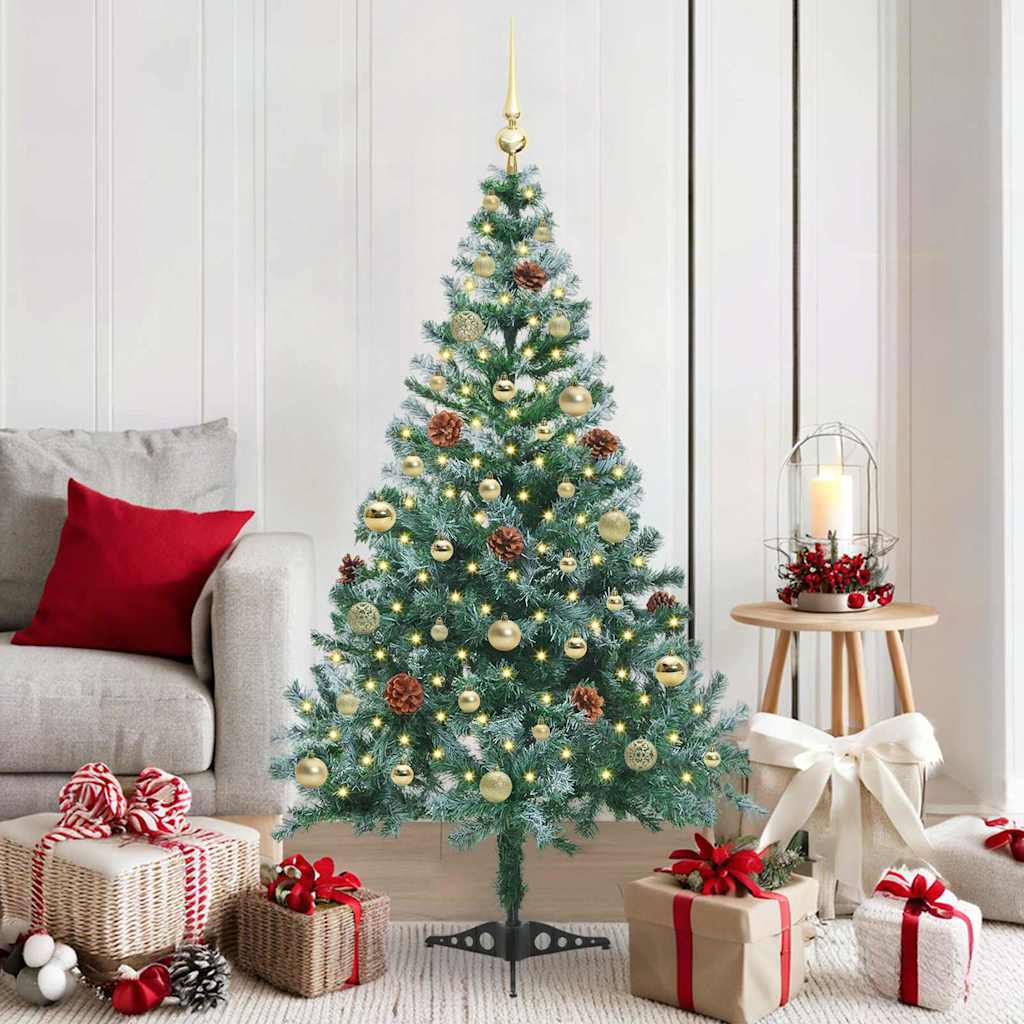 Sapin de Noël artificiel avec 150 LED Vert 150 cm PVC et Acier - XIOS