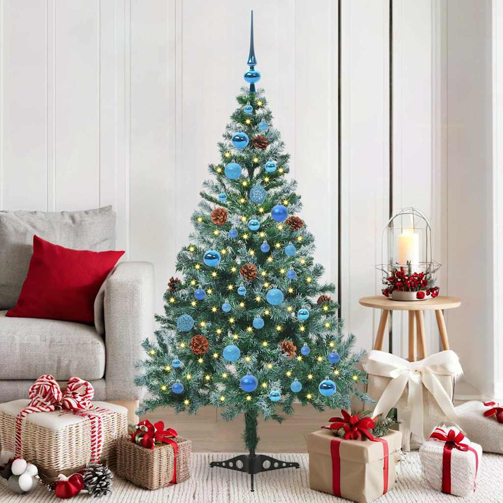 Sapin de Noël artificiel avec 150 LED Vert 150 cm PVC et Acier - XIOS