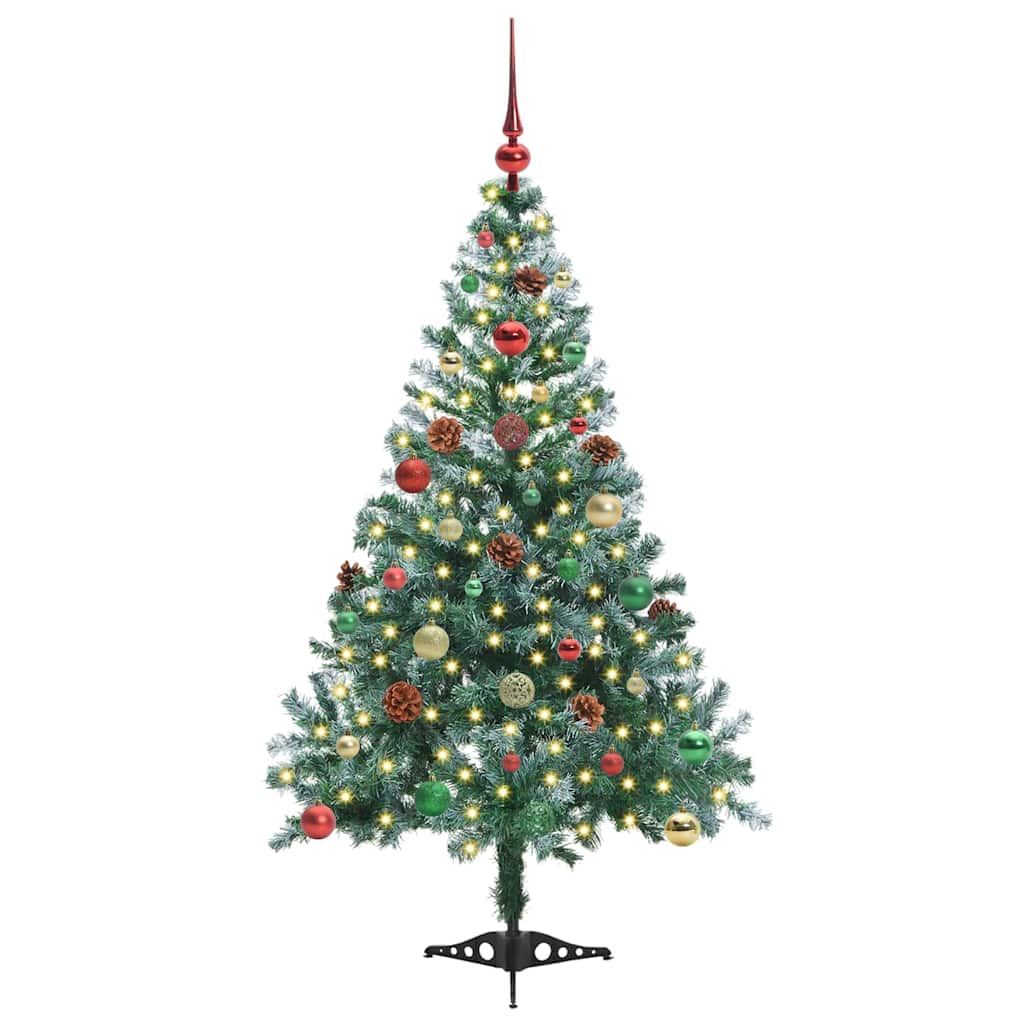 Sapin de Noël artificiel avec 150 LED Vert 150 cm PVC et Acier - XIOS