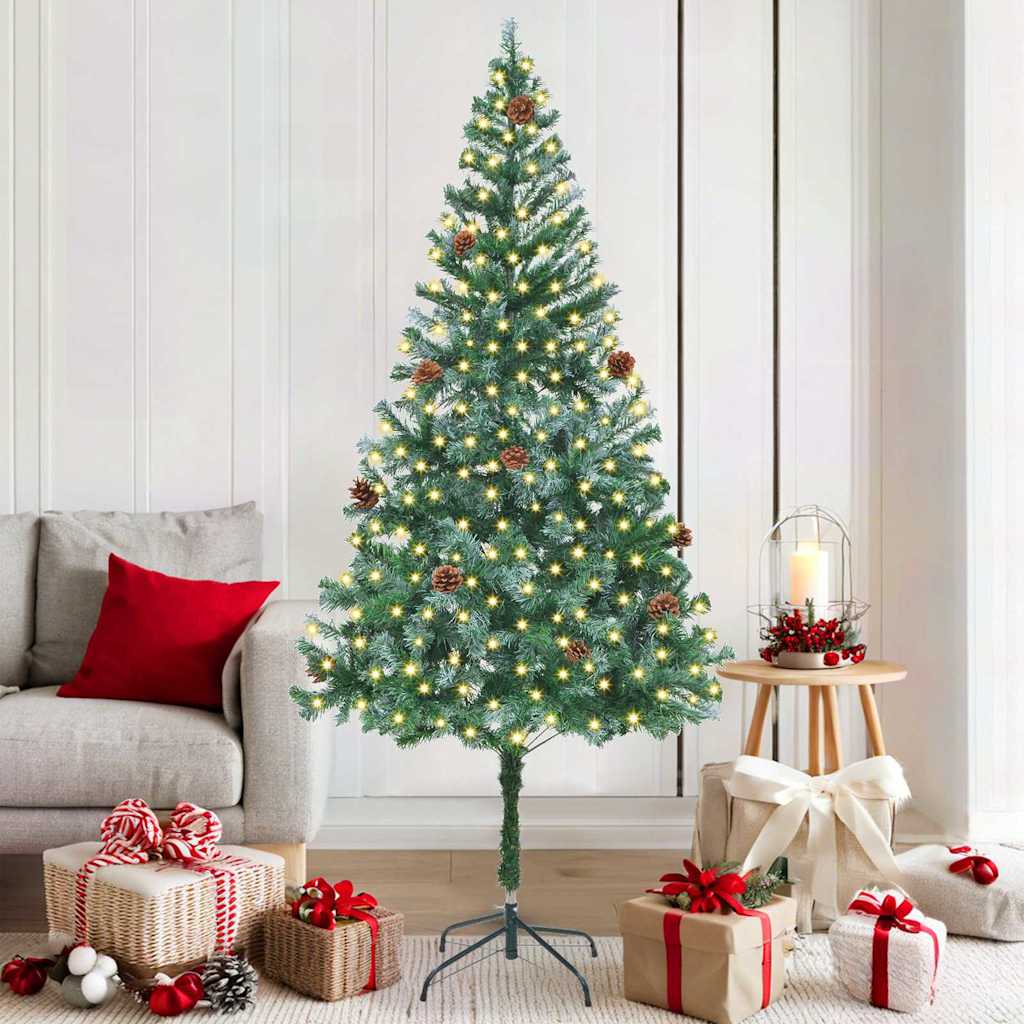 Sapin de Noël artificiel avec 300 LED Vert 180 cm PVC et Acier - XIOS
