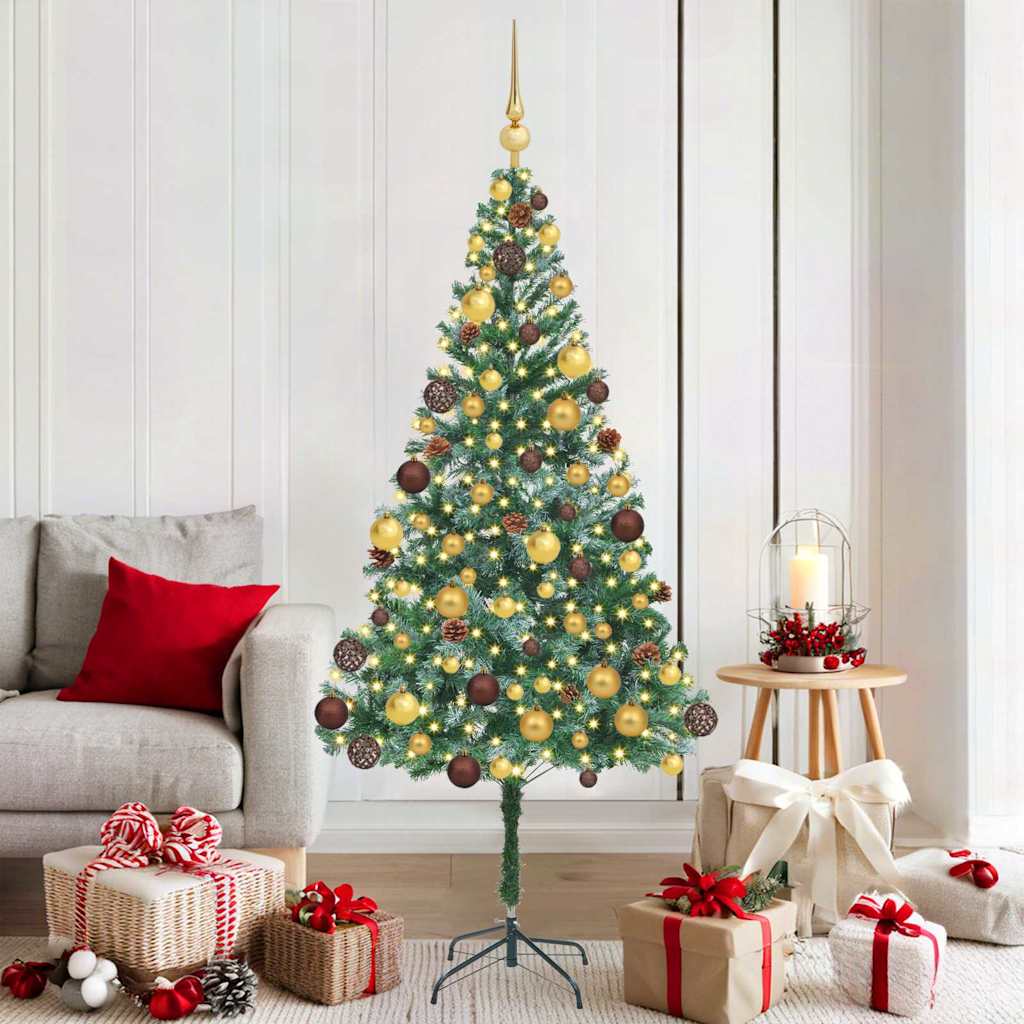 Sapin de Noël artificiel avec 300 LED Vert 180 cm PVC et Acier - XIOS