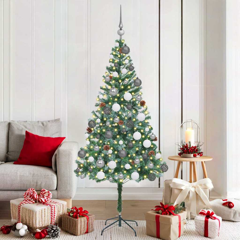 Sapin de Noël artificiel avec 300 LED Vert 180 cm PVC et Acier - XIOS