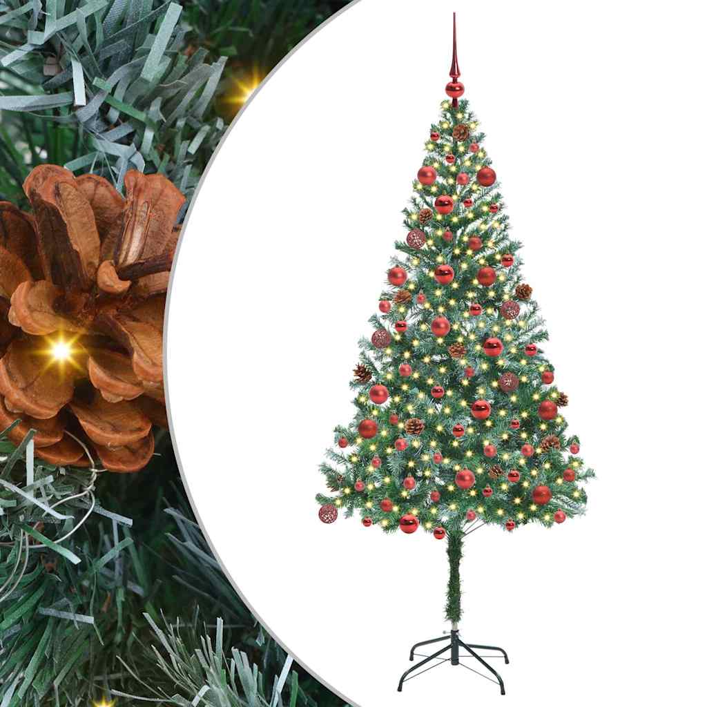 Sapin de Noël artificiel avec 300 LED Vert 180 cm PVC et Acier - XIOS