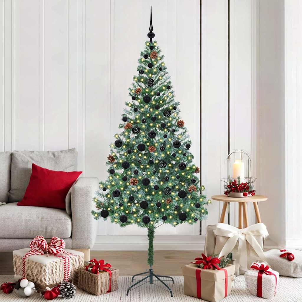 Sapin de Noël artificiel avec 300 LED Vert 180 cm PVC et Acier - XIOS