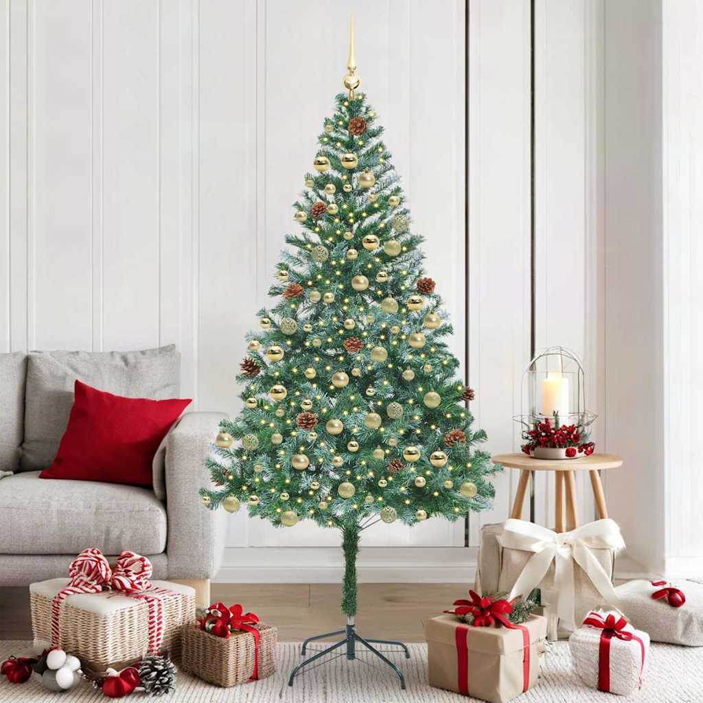 Sapin de Noël artificiel avec 300 LED Vert 180 cm PVC et Acier - XIOS