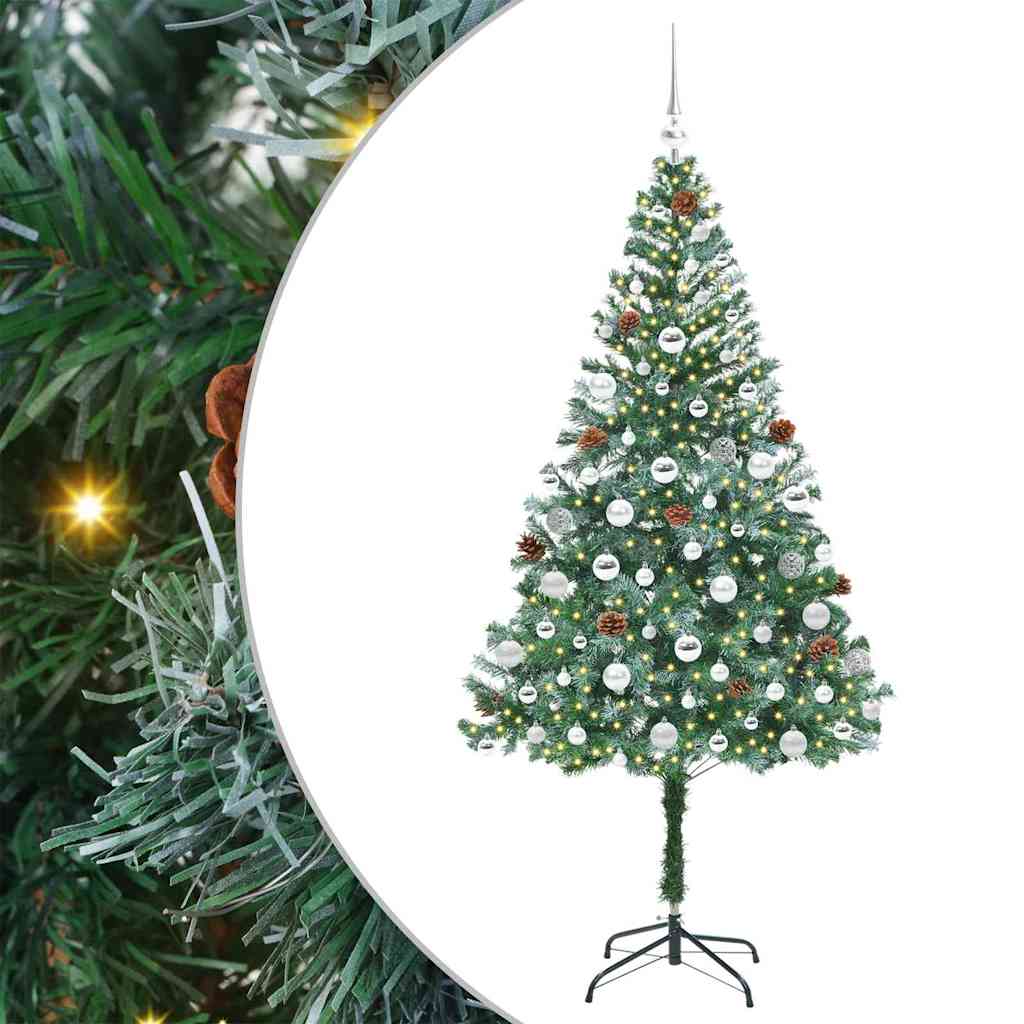 Sapin de Noël artificiel avec 300 LED Vert 180 cm PVC et Acier - XIOS