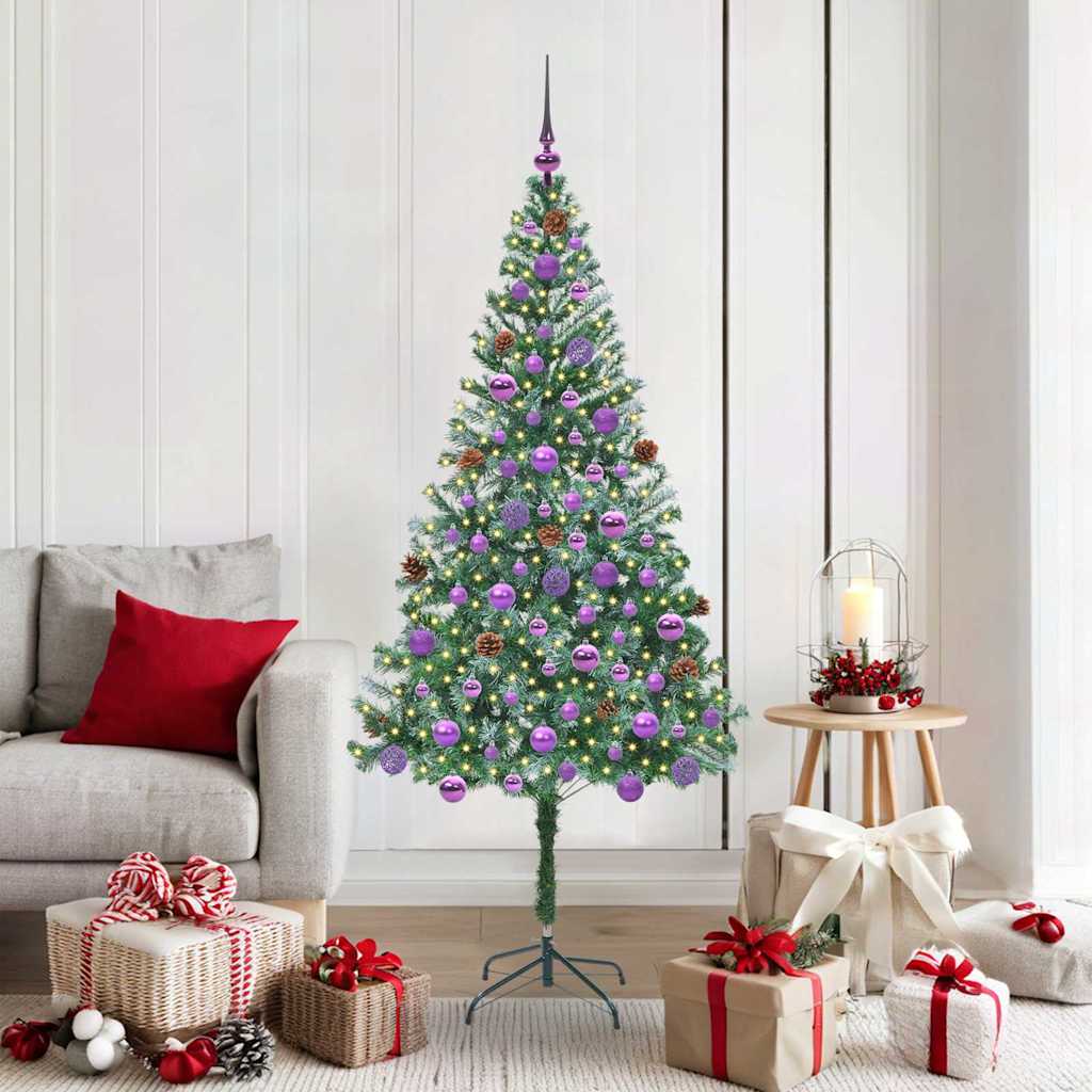 Sapin de Noël artificiel avec 300 LED Vert 180 cm PVC et Acier - XIOS