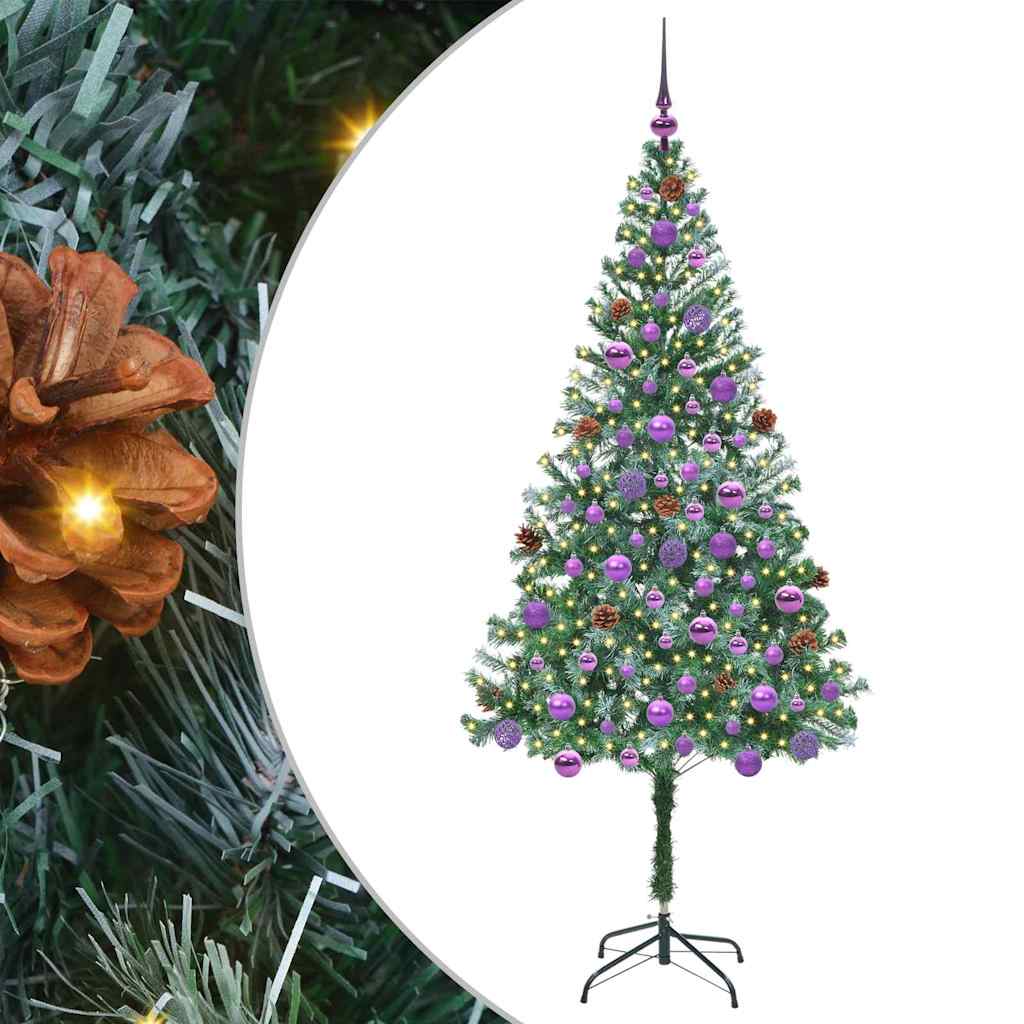 Sapin de Noël artificiel avec 300 LED Vert 180 cm PVC et Acier - XIOS