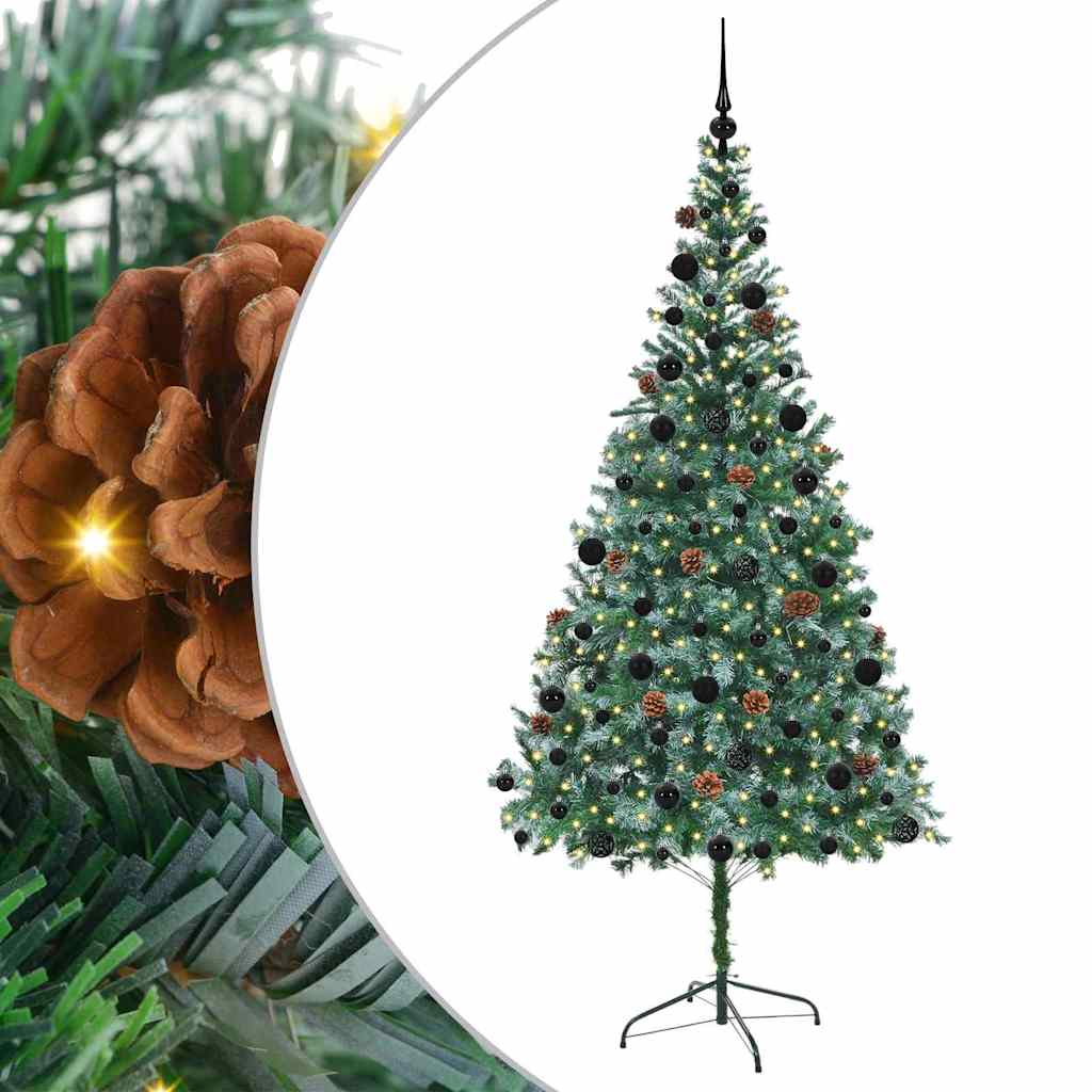 Sapin de Noël artificiel avec 300 LED Vert 210 cm PVC et Acier - XIOS