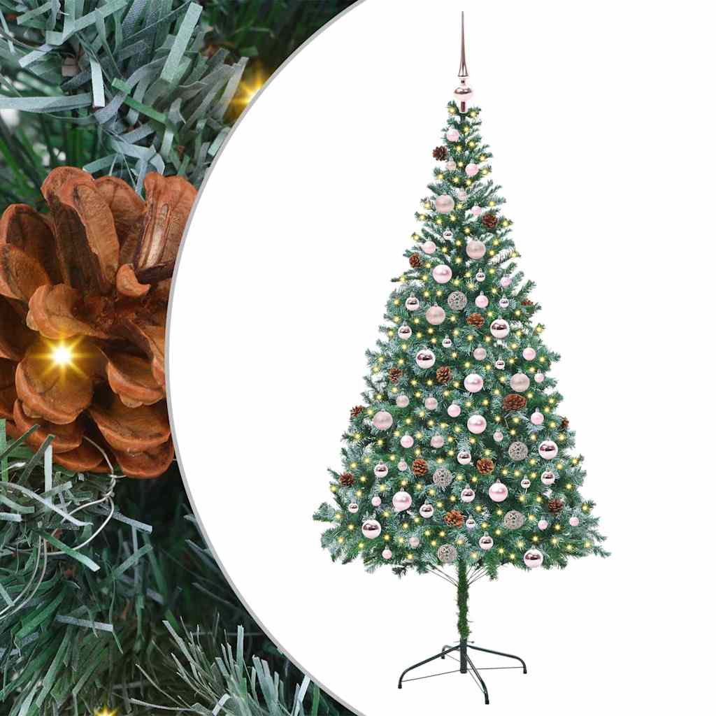 Sapin de Noël artificiel avec 300 LED Vert 210 cm PVC et Acier - XIOS