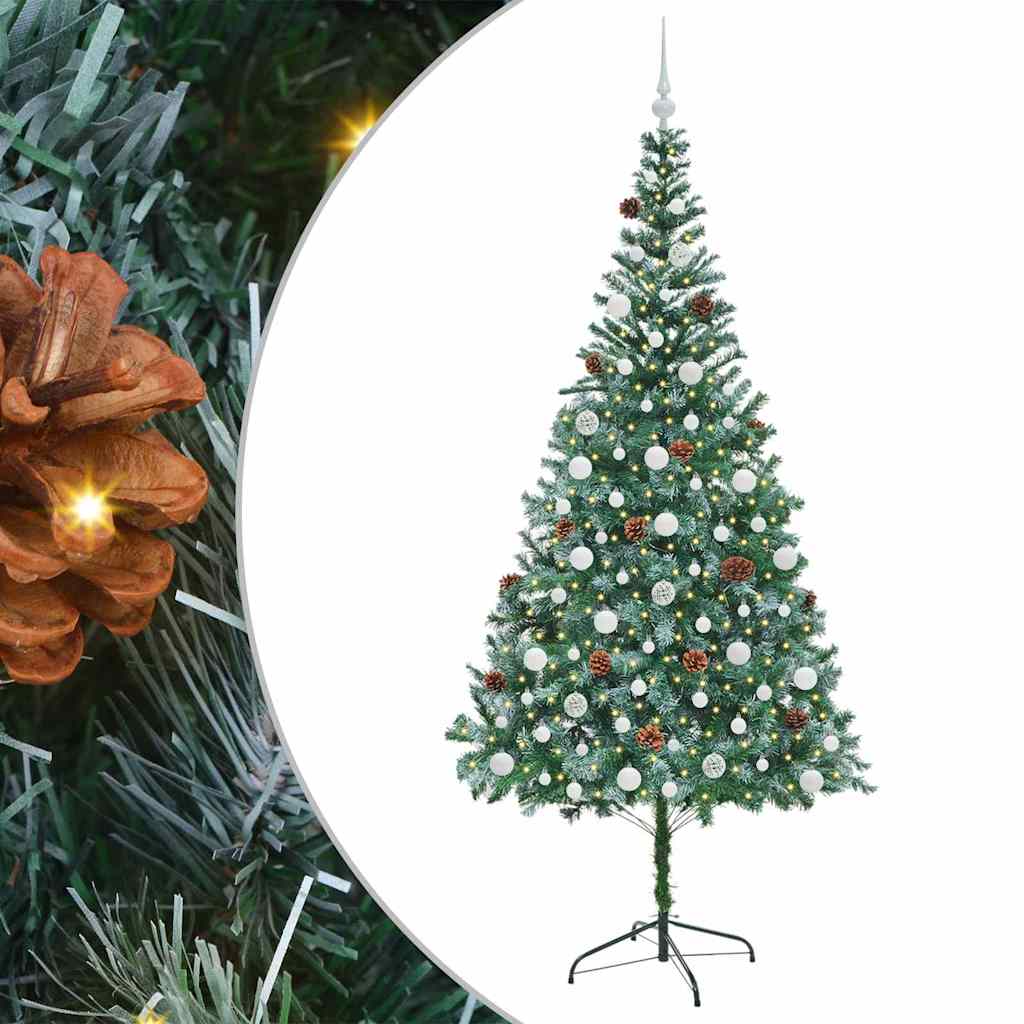 Sapin de Noël artificiel avec 300 LED Vert 210 cm PVC et Acier - XIOS