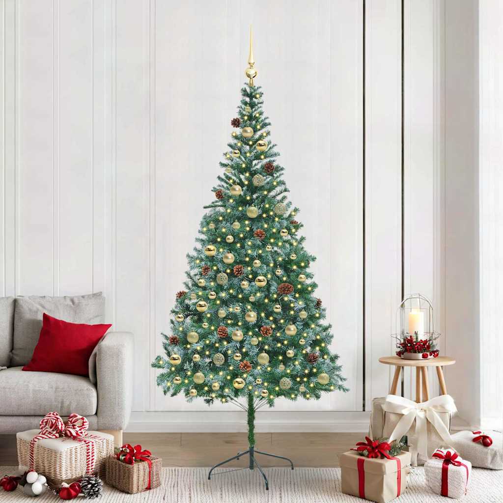 Sapin de Noël artificiel avec 300 LED Vert 210 cm PVC et Acier - XIOS