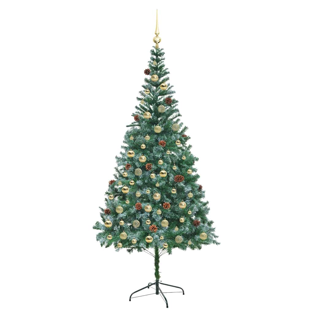 Sapin de Noël artificiel avec 300 LED Vert 210 cm PVC et Acier - XIOS