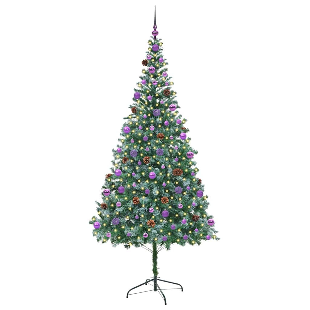 Sapin de Noël artificiel avec 300 LED Vert 210 cm PVC et Acier - XIOS