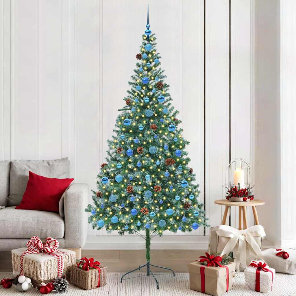 Sapin de Noël artificiel avec 300 LED Vert 210 cm PVC et Acier - XIOS