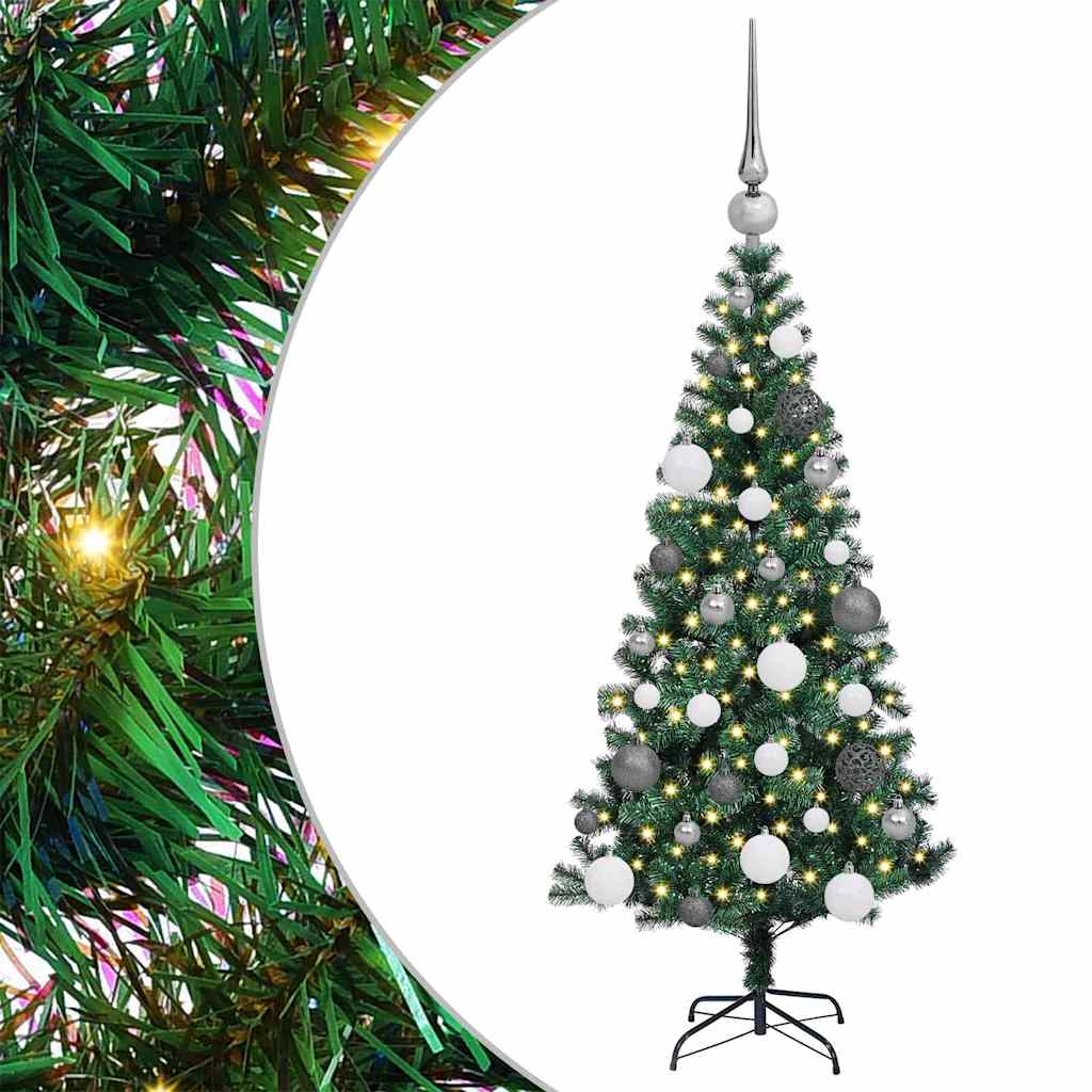 Sapin de Noël artificiel pré-éclairé Vert 120 cm PVC et métal - XIOS