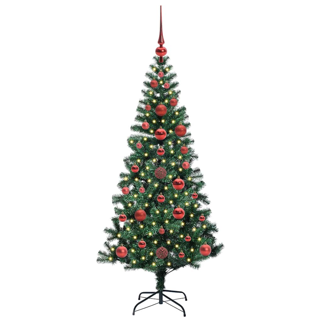 Sapin de Noël artificiel pré-éclairé Vert 120 cm PVC et métal - XIOS