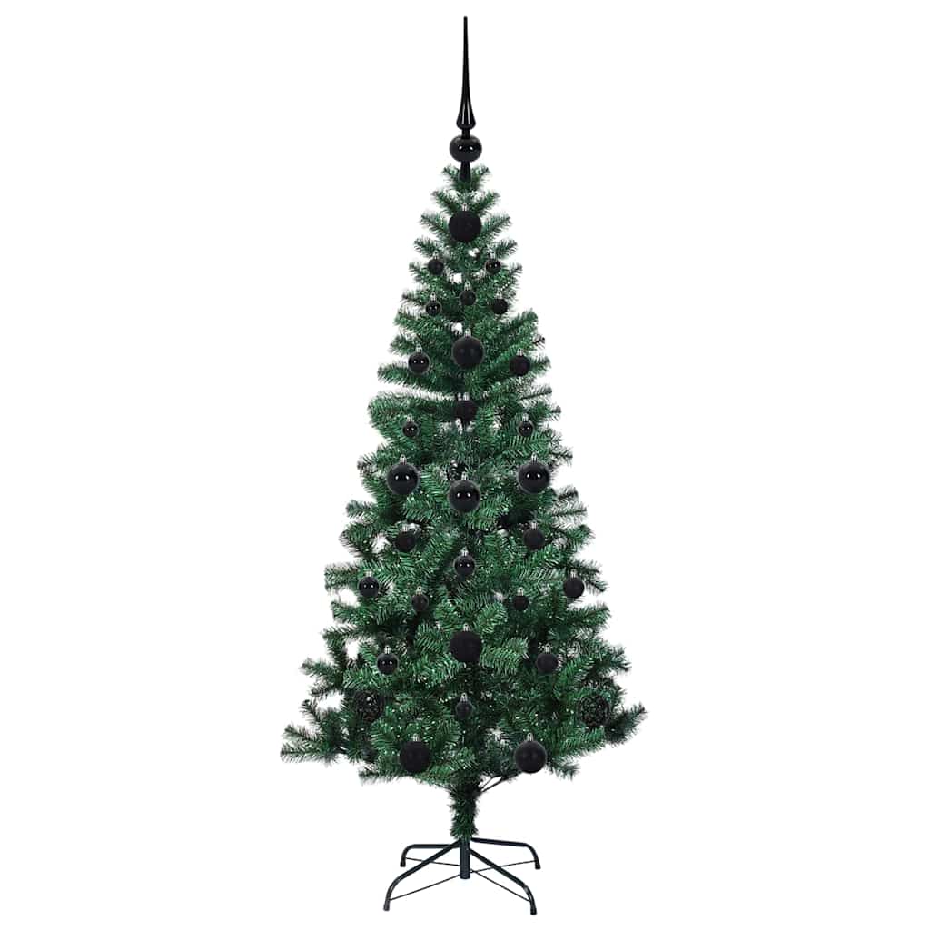 Sapin de Noël artificiel pré-éclairé Vert 120 cm PVC et métal - XIOS