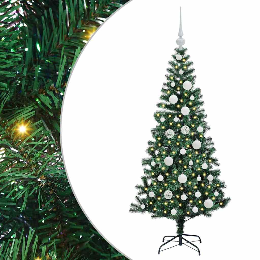 Sapin de Noël artificiel pré-éclairé Vert 120 cm PVC et métal - XIOS