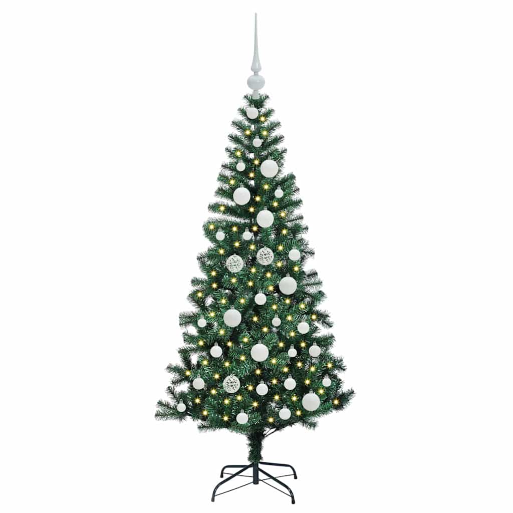 Sapin de Noël artificiel pré-éclairé Vert 120 cm PVC et métal - XIOS