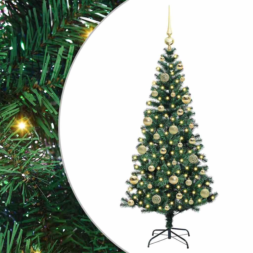 Sapin de Noël artificiel pré-éclairé Vert 120 cm PVC et métal - XIOS