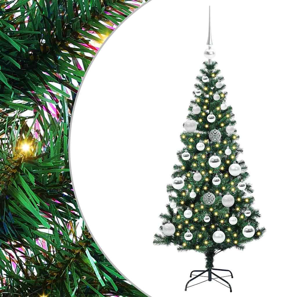 Sapin de Noël artificiel pré-éclairé Vert 120 cm PVC et métal - XIOS