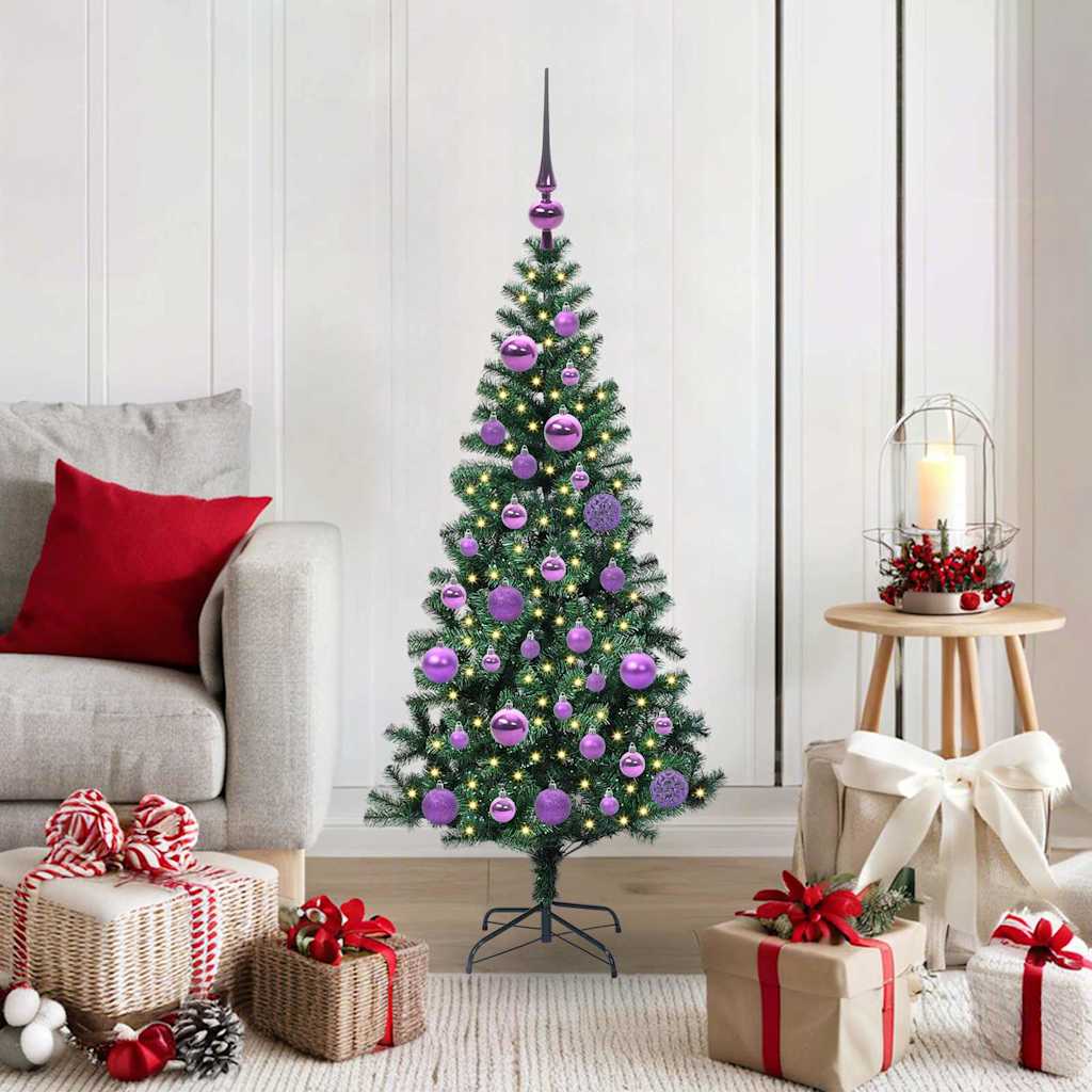 Sapin de Noël artificiel pré-éclairé Vert 120 cm PVC et métal - XIOS