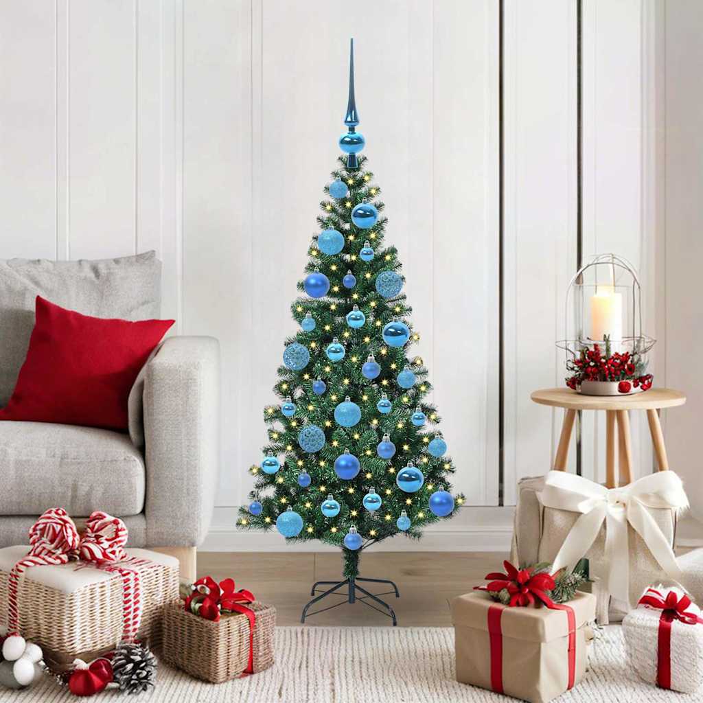 Sapin de Noël artificiel pré-éclairé Vert 120 cm PVC et métal - XIOS