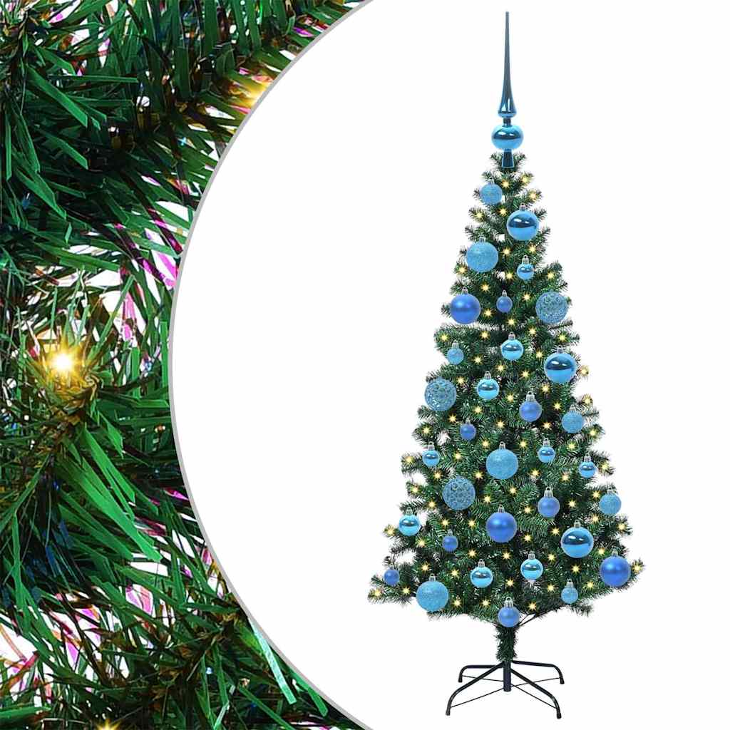 Sapin de Noël artificiel pré-éclairé Vert 120 cm PVC et métal - XIOS