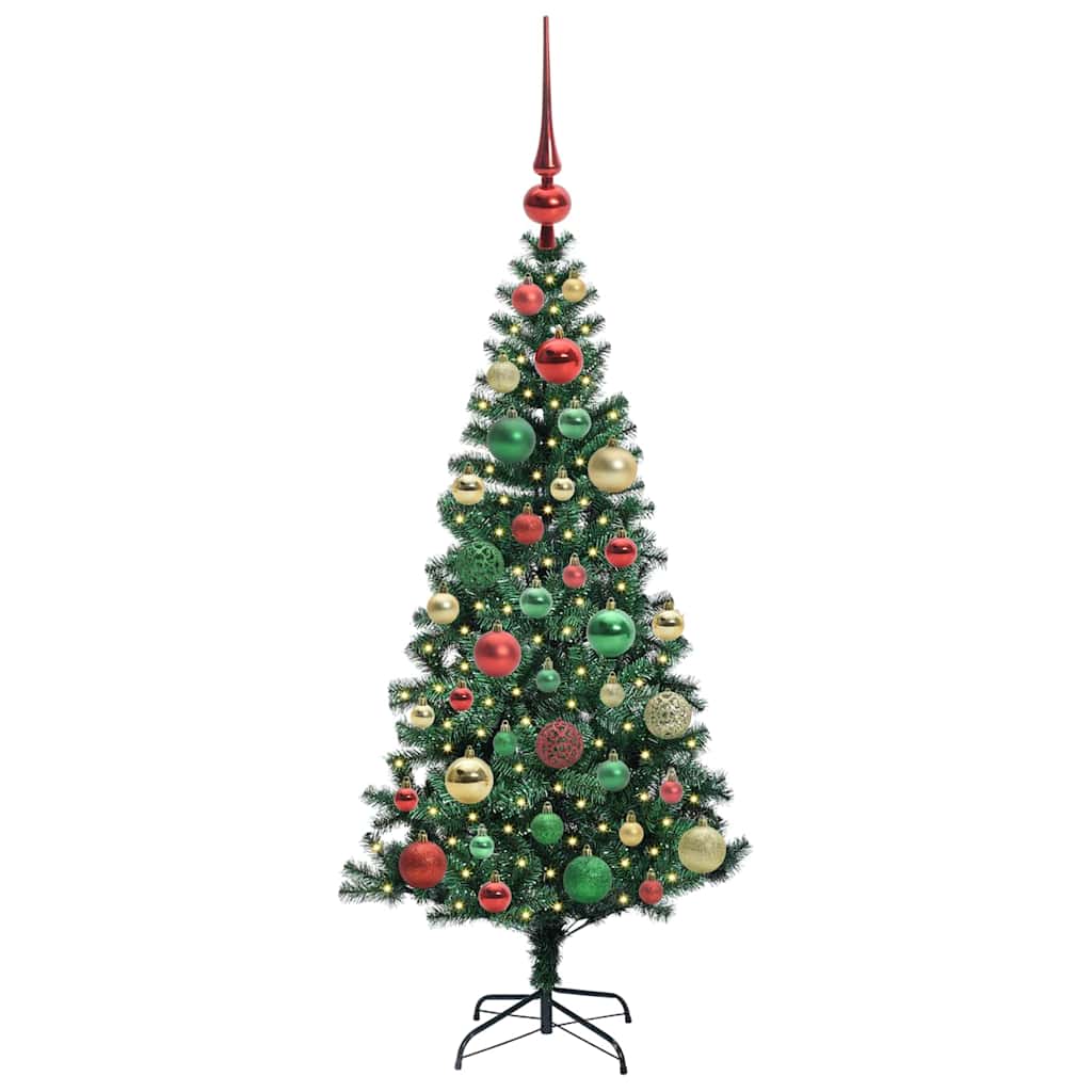 Sapin de Noël artificiel pré-éclairé Vert 120 cm PVC et métal - XIOS